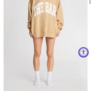 The bar varsity sweatshirt in beige size large